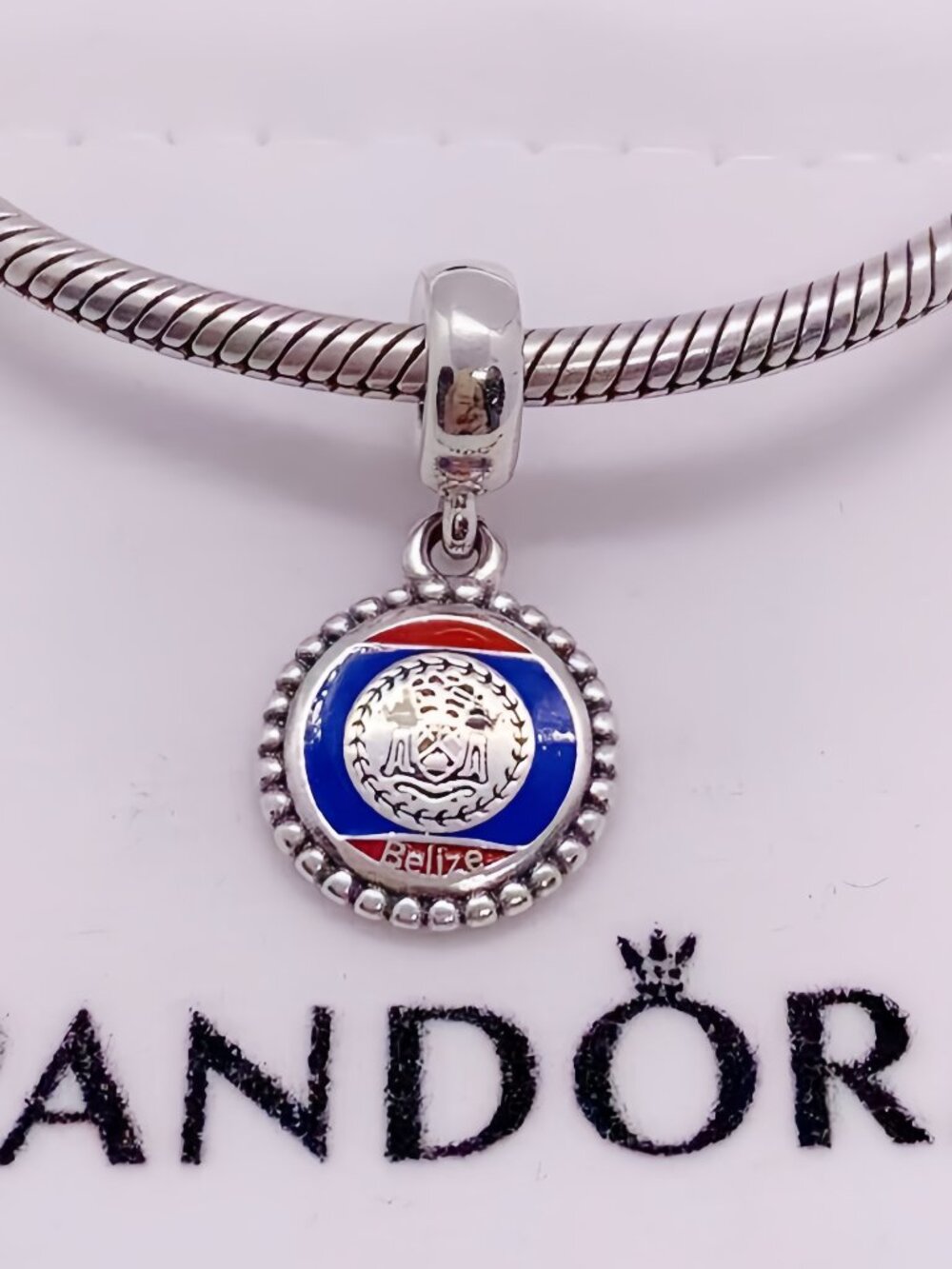 Pandora Belize Flag Charm S925 Sterling Silver Jewelry